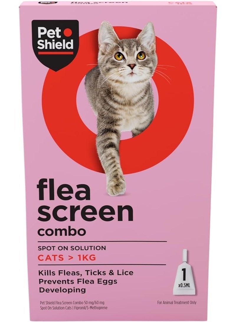 بيت شيلد علاج سبوت أون للقطط أكبر من 1 كجم، حماية طويلة من الطفيليات، 3 أمبولات - Image 1